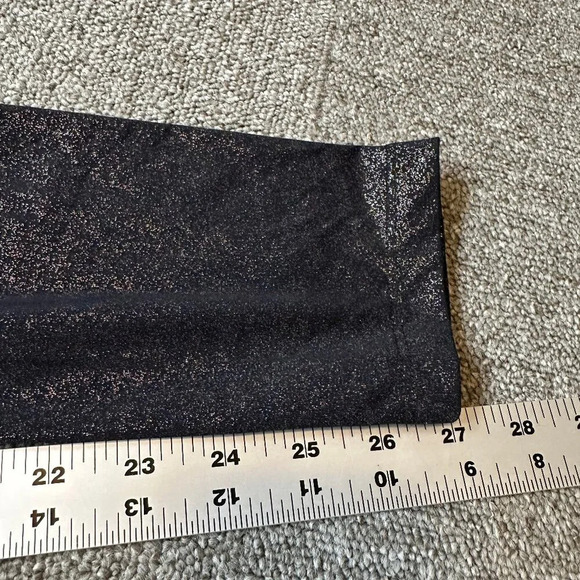 Beyond Yoga Shimmer Essential Long Leggings Stretch Active Size S Black Silver - Picture 5 of 5